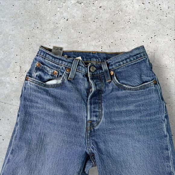 Levi’s 501 Jeans Straight Leg Distressed Blue Denim Western Men's Size 24x30 - Picture 7 of 12